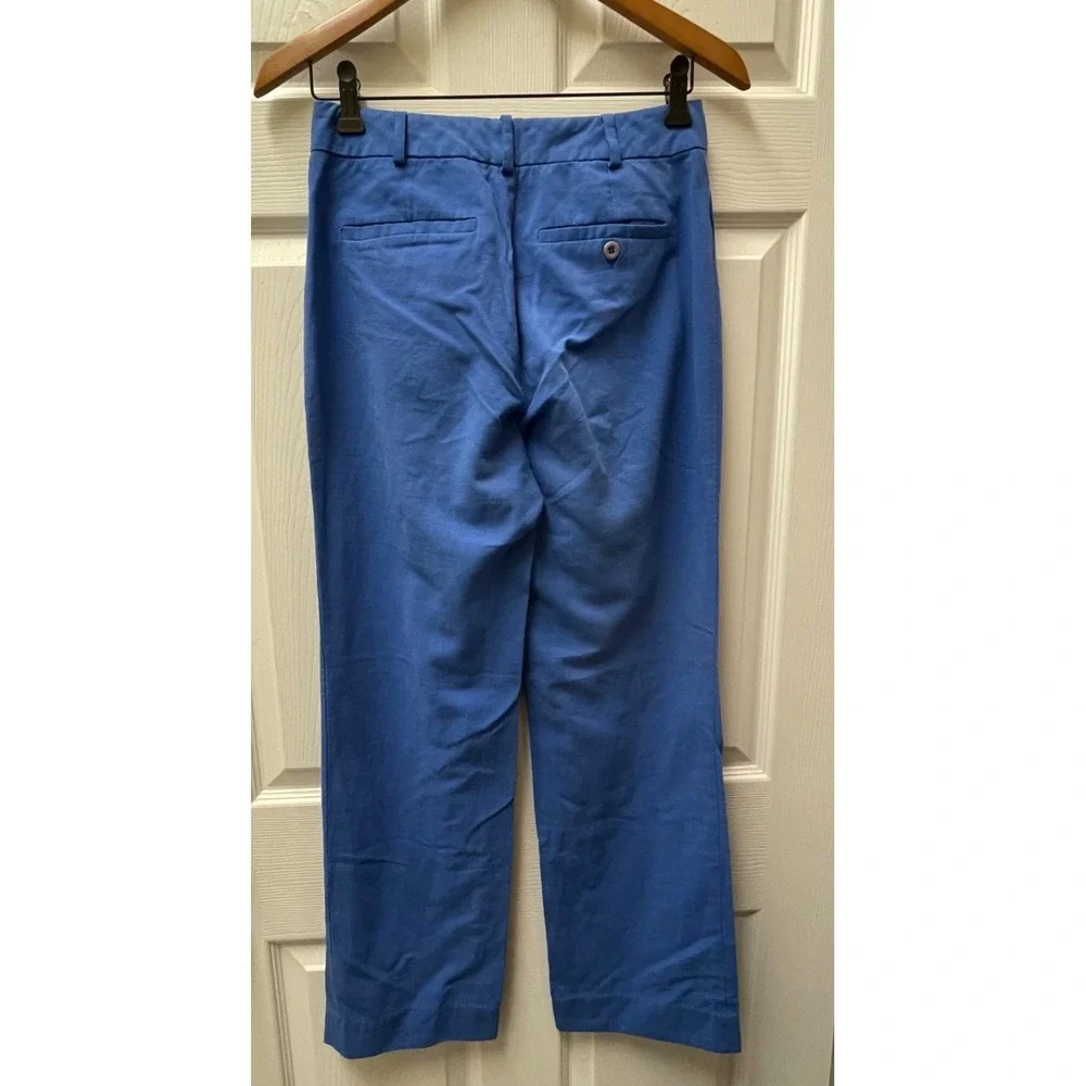 Preston & York Women's Size 6R French Blue‎ Linen Blend Pants Wide Leg 28x30